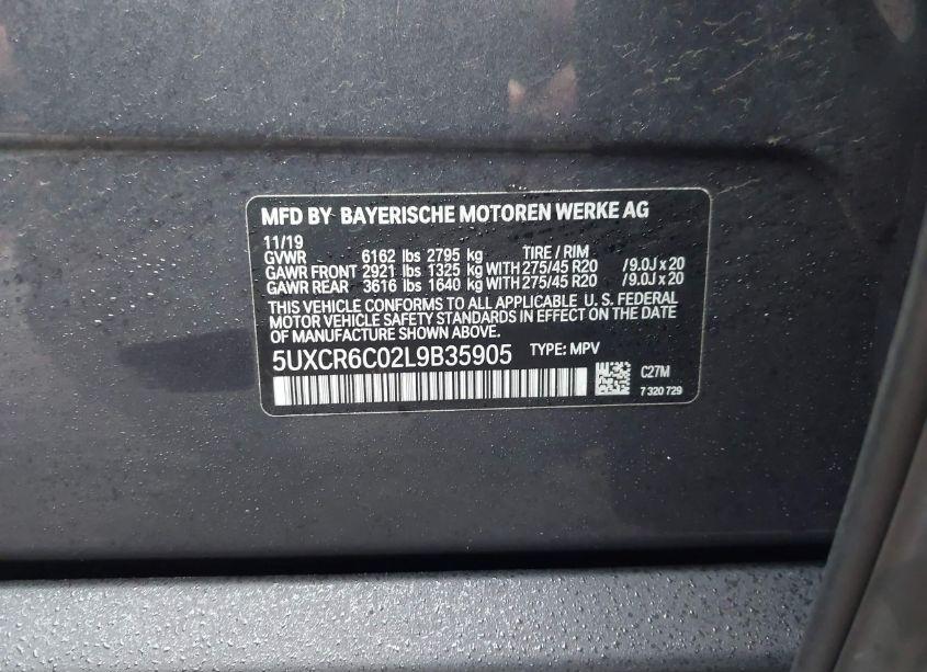 Photo 9 of 2020 Bmw X5 XDRIVE40I (VIN 5UXCR6C02L9B35905)