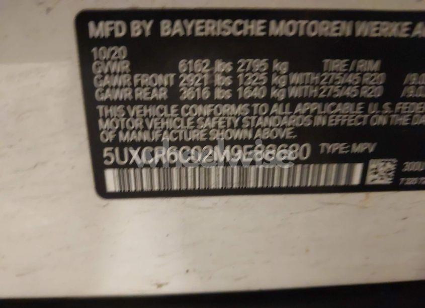 Photo 9 of 2021 Bmw X5 XDRIVE40I (VIN 5UXCR6C02M9E88680)