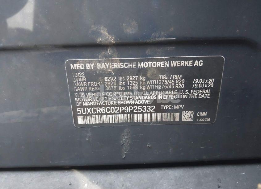 Photo 9 of 2023 Bmw X5 XDRIVE40I (VIN 5UXCR6C02P9P25332)