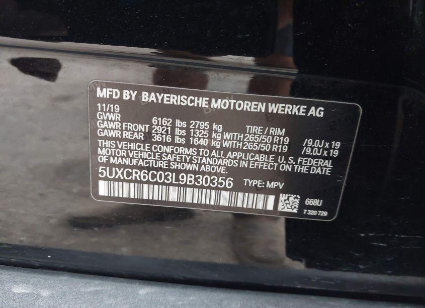Photo 9 of 2020 Bmw X5 XDRIVE40I (VIN 5UXCR6C03L9B30356)