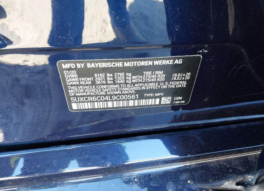 Photo 9 of 2020 Bmw X5 XDRIVE40I (VIN 5UXCR6C04L9C00561)