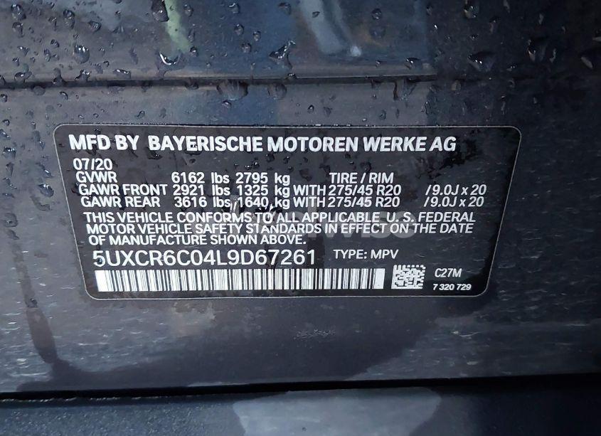 Photo 9 of 2020 Bmw X5 XDRIVE40I (VIN 5UXCR6C04L9D67261)