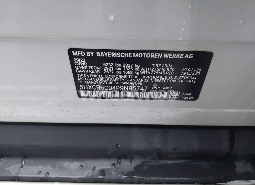 Photo 9 of 2023 Bmw X5 XDRIVE40I (VIN 5UXCR6C04P9N95747)