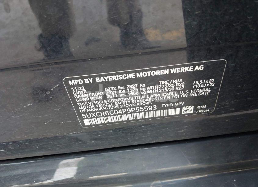 Photo 9 of 2023 Bmw X5 XDRIVE40I (VIN 5UXCR6C04P9P55593)