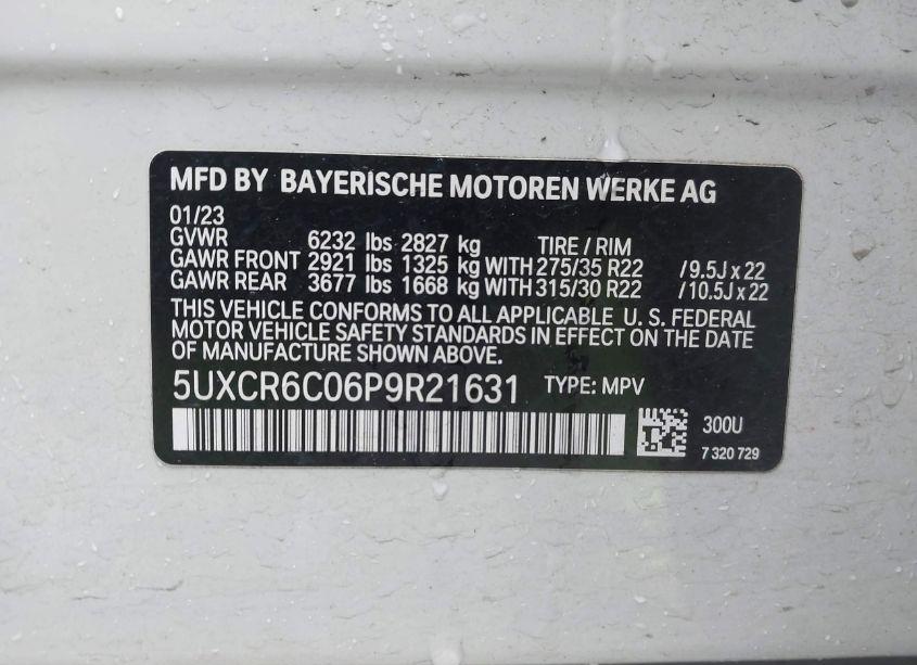 Photo 9 of 2023 Bmw X5 XDRIVE40I (VIN 5UXCR6C06P9R21631)