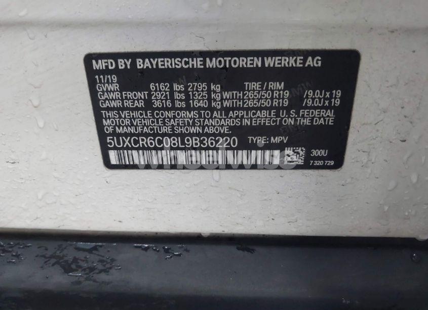 Photo 9 of 2020 Bmw X5 XDRIVE40I (VIN 5UXCR6C08L9B36220)