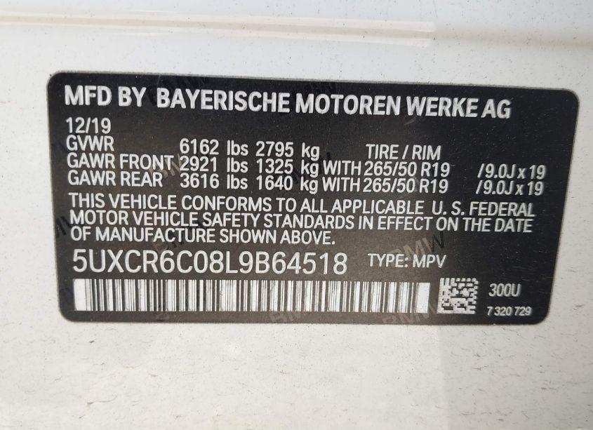 Photo 9 of 2020 Bmw X5 XDRIVE40I (VIN 5UXCR6C08L9B64518)