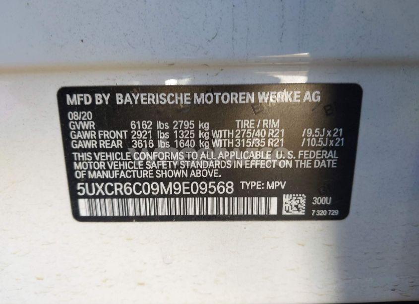 Photo 9 of 2021 Bmw X5 XDRIVE40I (VIN 5UXCR6C09M9E09568)