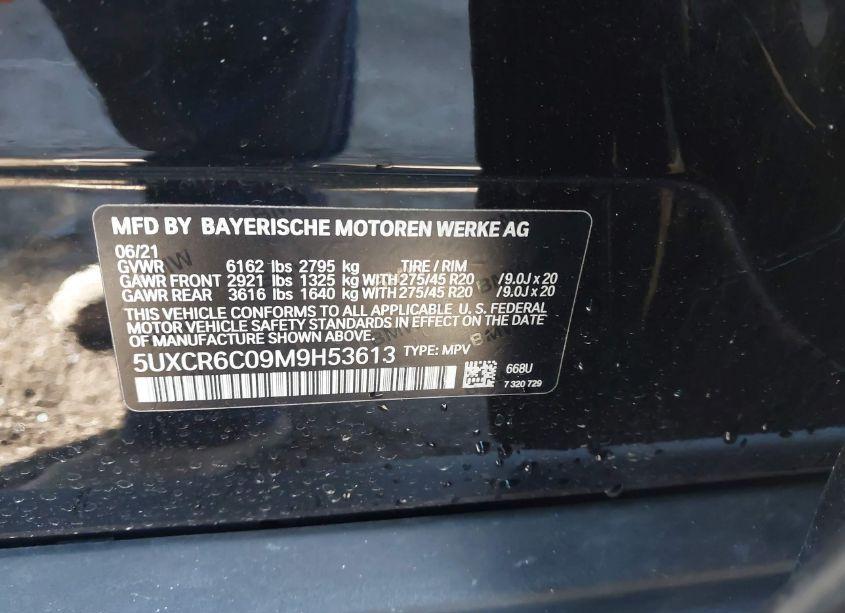 Photo 9 of 2021 Bmw X5 XDRIVE40I (VIN 5UXCR6C09M9H53613)