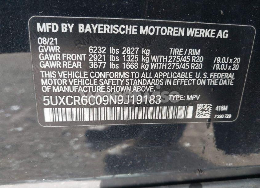 Photo 9 of 2022 Bmw X5 XDRIVE40I (VIN 5UXCR6C09N9J19183)