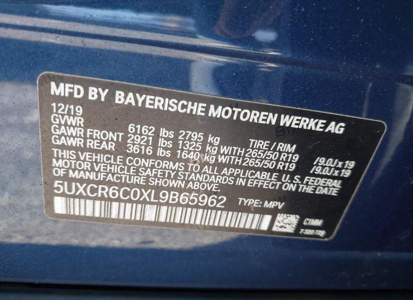 Photo 9 of 2020 Bmw X5 XDRIVE40I (VIN 5UXCR6C0XL9B65962)