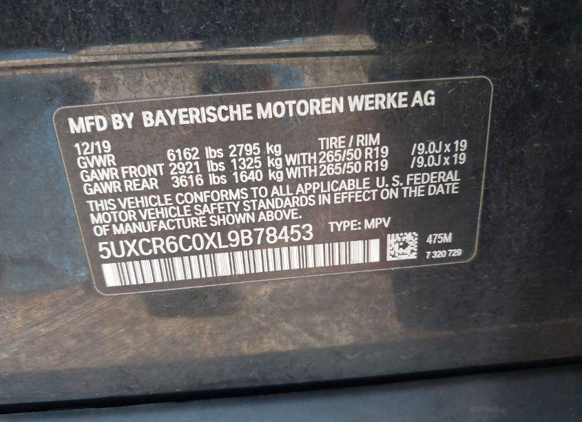 Photo 9 of 2020 Bmw X5 XDRIVE40I (VIN 5UXCR6C0XL9B78453)