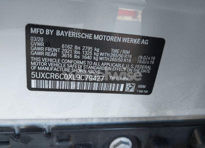 Photo 9 of 2020 Bmw X5 XDRIVE40I (VIN 5UXCR6C0XL9C79427)