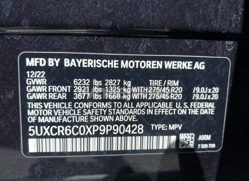 Photo 9 of 2023 Bmw X5 XDRIVE40I (VIN 5UXCR6C0XP9P90428)