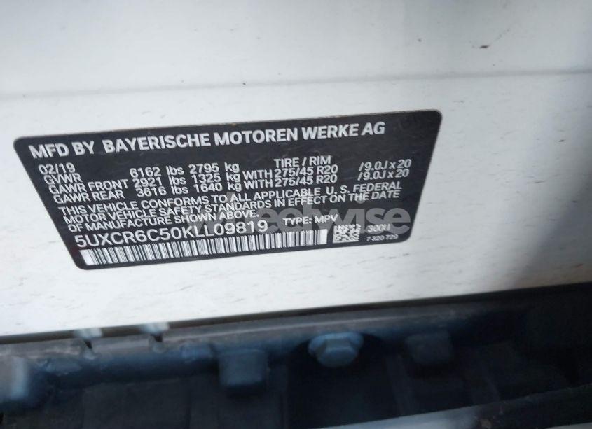 Photo 9 of 2019 Bmw X5 XDRIVE40I (VIN 5UXCR6C50KLL09819)