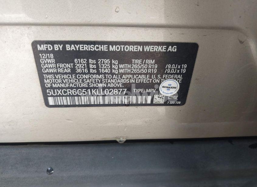 Photo 9 of 2019 Bmw X5 XDRIVE40I (VIN 5UXCR6C51KLL02877)