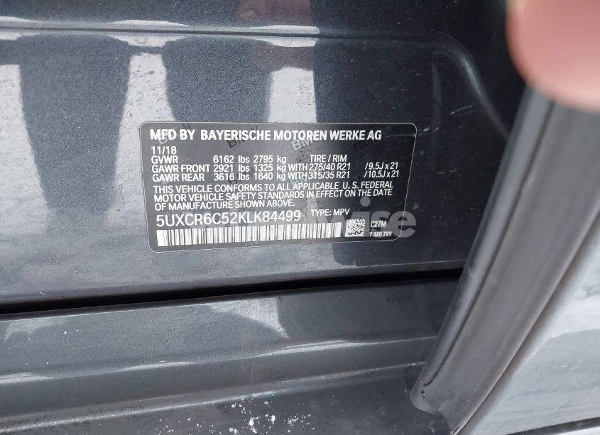 Photo 9 of 2019 Bmw X5 XDRIVE40I (VIN 5UXCR6C52KLK84499)