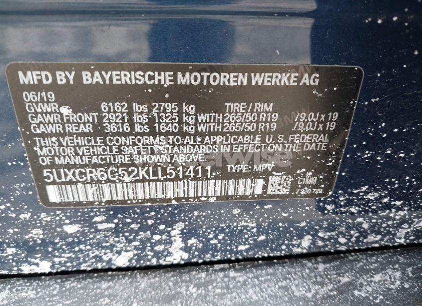 Photo 9 of 2019 Bmw X5 XDRIVE40I (VIN 5UXCR6C52KLL51411)