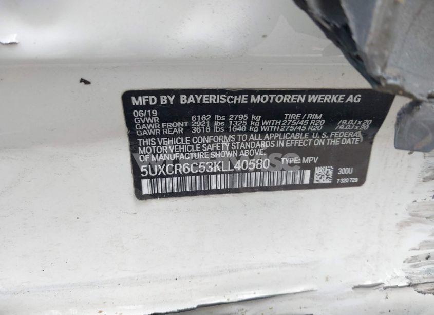 Photo 9 of 2019 Bmw X5 XDRIVE40I (VIN 5UXCR6C53KLL40580)