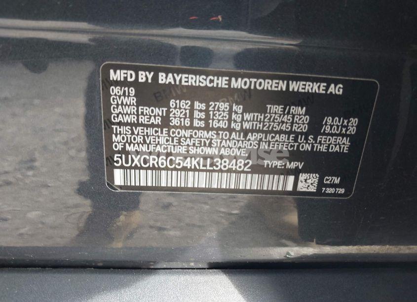 Photo 9 of 2019 Bmw X5 XDRIVE40I (VIN 5UXCR6C54KLL38482)