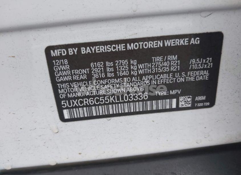 Photo 9 of 2019 Bmw X5 XDRIVE40I (VIN 5UXCR6C55KLL03336)