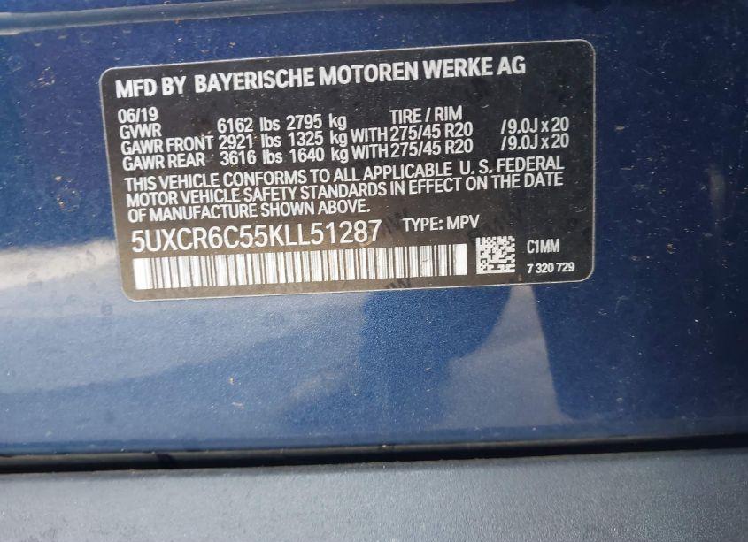 Photo 9 of 2019 Bmw X5 XDRIVE40I (VIN 5UXCR6C55KLL51287)