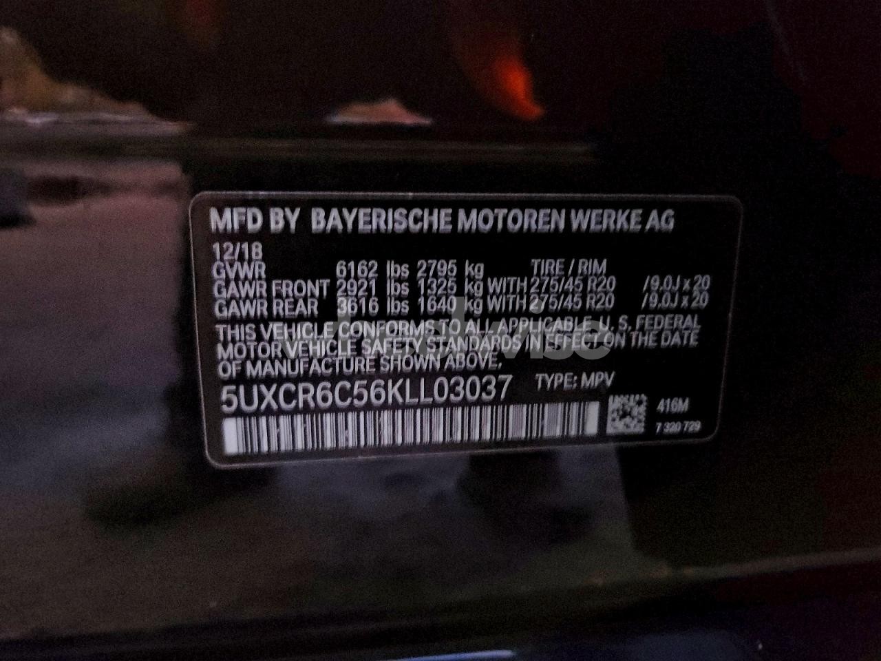 Photo 13 of 2019 BMW X5 XDRIVE40I (VIN 5UXCR6C56KLL03037)