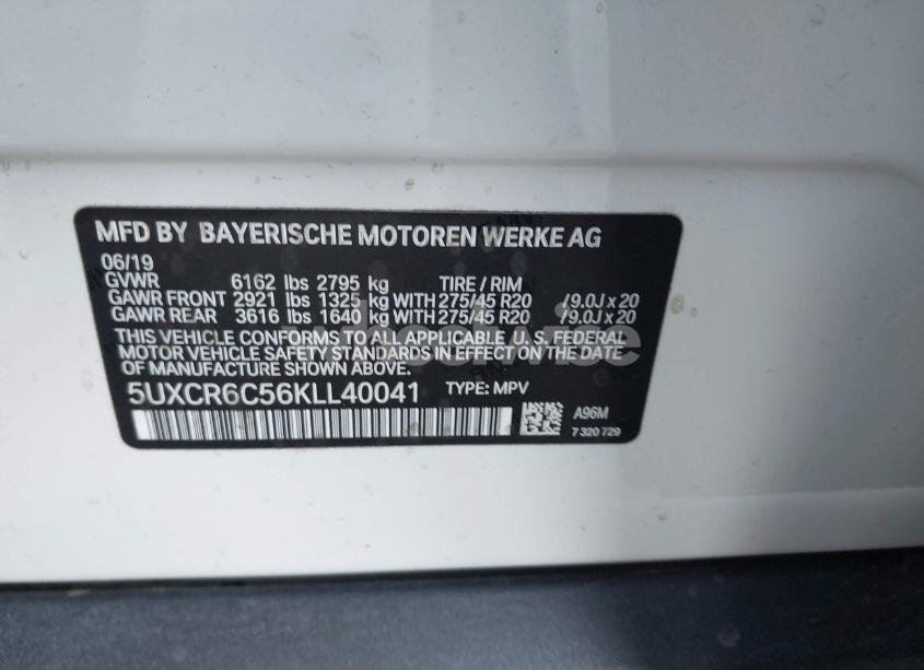 Photo 9 of 2019 Bmw X5 XDRIVE40I (VIN 5UXCR6C56KLL40041)