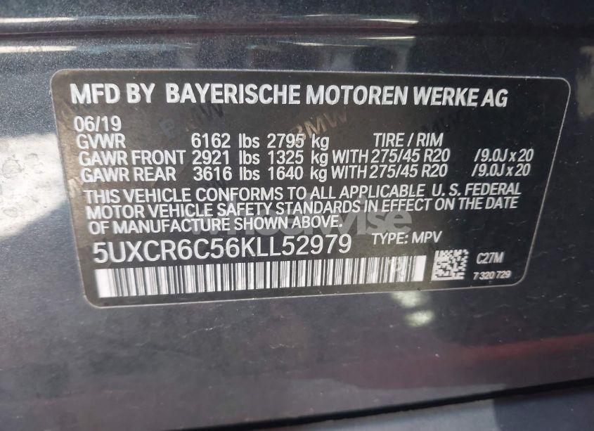 Photo 9 of 2019 Bmw X5 XDRIVE40I (VIN 5UXCR6C56KLL52979)