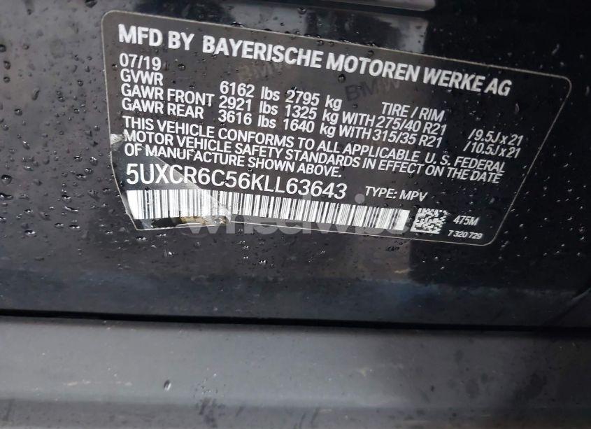 Photo 9 of 2019 Bmw X5 XDRIVE40I (VIN 5UXCR6C56KLL63643)