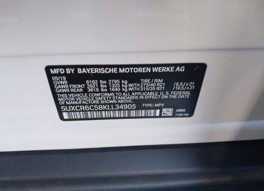 Photo 9 of 2019 Bmw X5 XDRIVE40I (VIN 5UXCR6C58KLL34905)