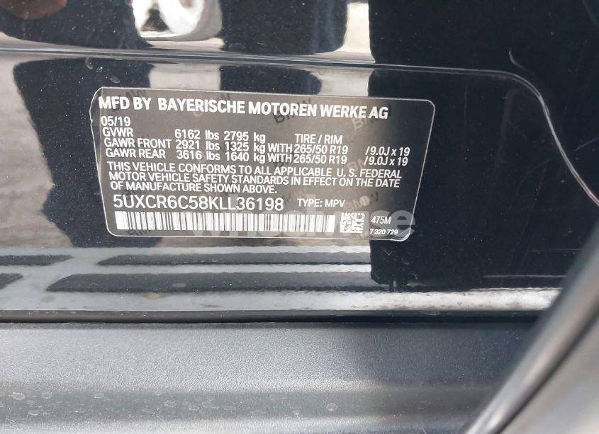 Photo 9 of 2019 Bmw X5 XDRIVE40I (VIN 5UXCR6C58KLL36198)