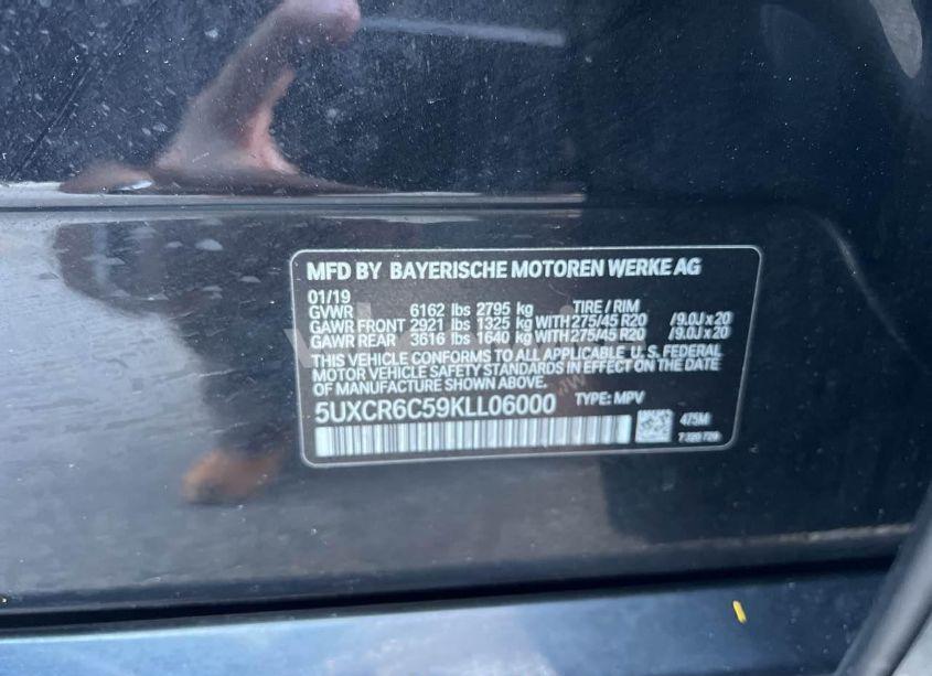 Photo 9 of 2019 Bmw X5 XDRIVE40I (VIN 5UXCR6C59KLL06000)