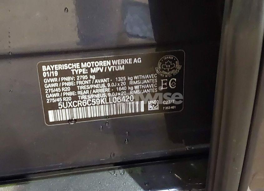 Photo 9 of 2019 Bmw X5 XDRIVE40I (VIN 5UXCR6C59KLL06420)