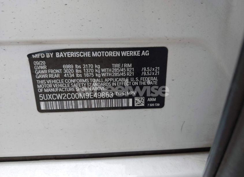 Photo 9 of 2021 Bmw X7 XDRIVE40I (VIN 5UXCW2C00M9E49863)