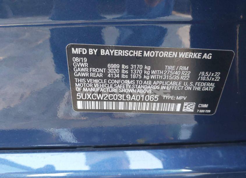 Photo 9 of 2020 Bmw X7 XDRIVE40I (VIN 5UXCW2C03L9A01065)