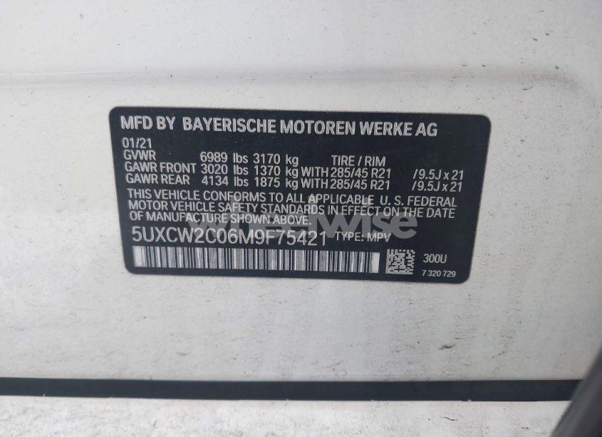 Photo 9 of 2021 Bmw X7 XDRIVE40I (VIN 5UXCW2C06M9F75421)