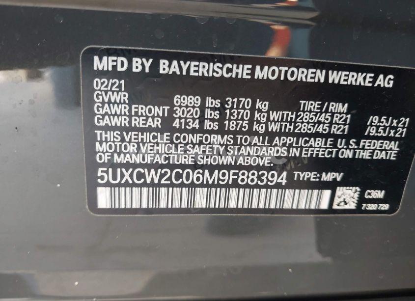 Photo 9 of 2021 Bmw X7 XDRIVE40I (VIN 5UXCW2C06M9F88394)