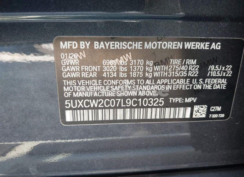 Photo 9 of 2020 Bmw X7 XDRIVE40I (VIN 5UXCW2C07L9C10325)