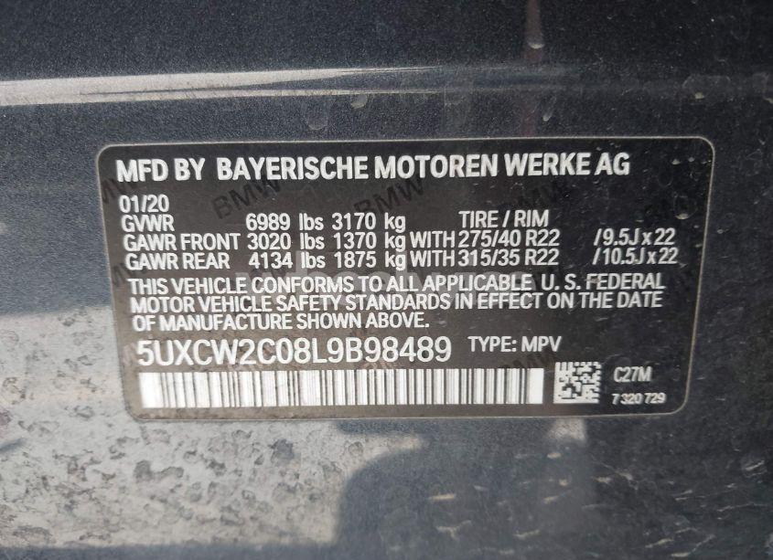 Photo 9 of 2020 Bmw X7 XDRIVE40I (VIN 5UXCW2C08L9B98489)