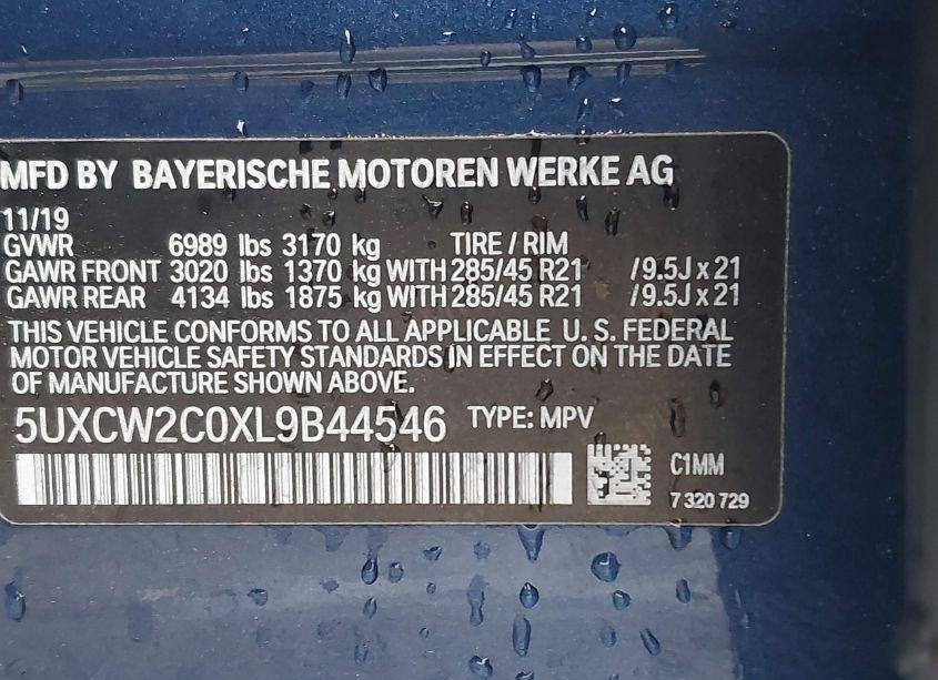 Photo 9 of 2020 Bmw X7 XDRIVE40I (VIN 5UXCW2C0XL9B44546)