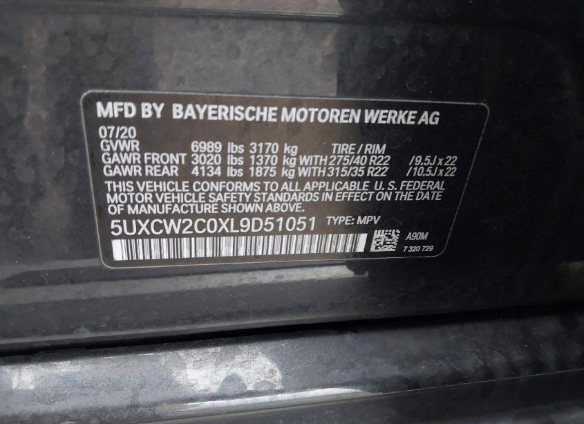 Photo 9 of 2020 Bmw X7 XDRIVE40I (VIN 5UXCW2C0XL9D51051)