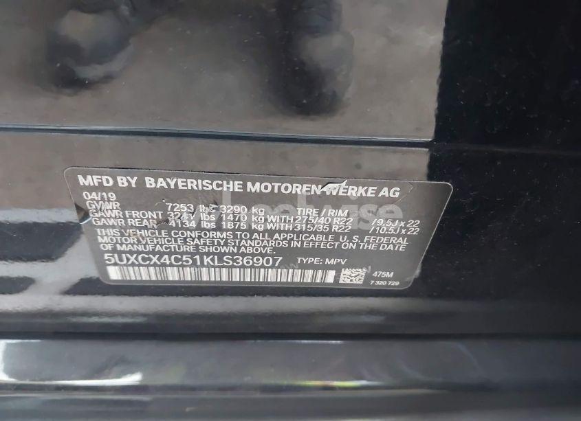 Photo 9 of 2019 Bmw X7 XDRIVE50I (VIN 5UXCX4C51KLS36907)