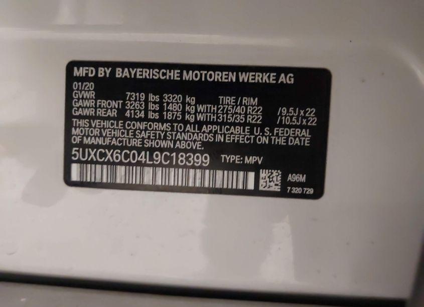 Photo 9 of 2020 Bmw X7 M50I (VIN 5UXCX6C04L9C18399)