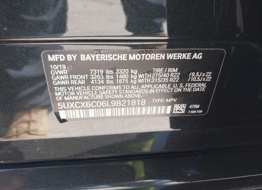 Photo 9 of 2020 Bmw X7 M50I (VIN 5UXCX6C06L9B21818)