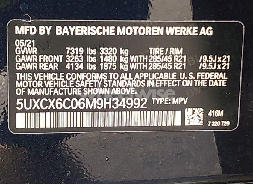 Photo 9 of 2021 Bmw X7 M50I (VIN 5UXCX6C06M9H34992)