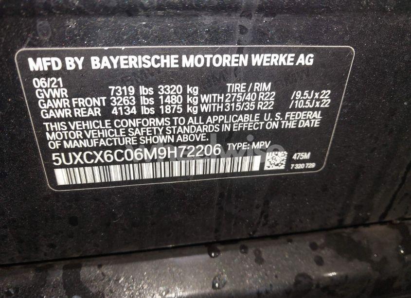 Photo 9 of 2021 Bmw X7 M50I (VIN 5UXCX6C06M9H72206)