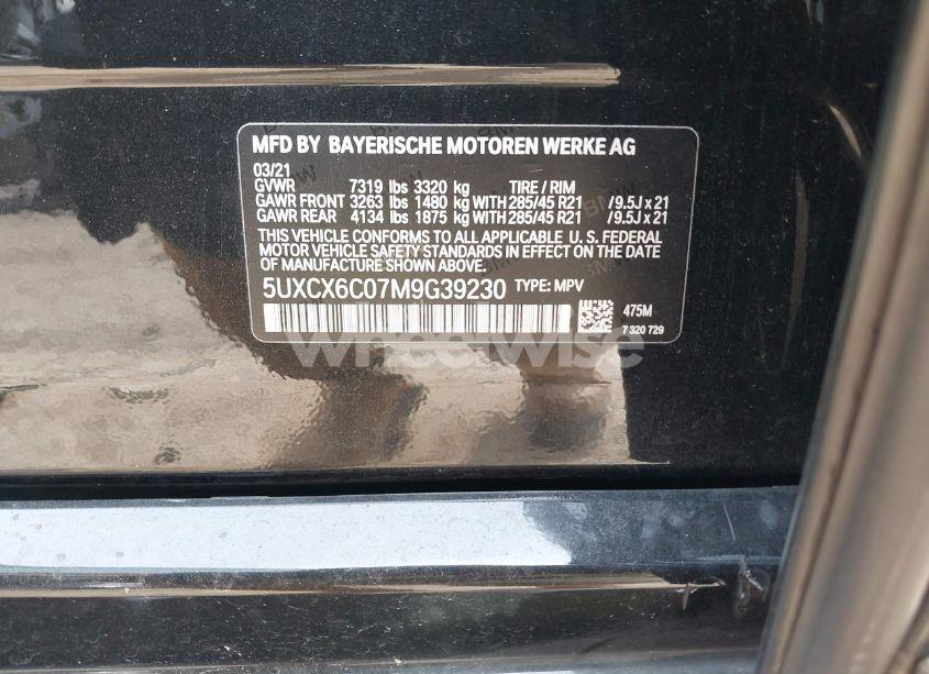 Photo 9 of 2021 Bmw X7 M50I (VIN 5UXCX6C07M9G39230)