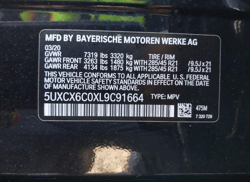 Photo 9 of 2020 Bmw X7 M50I (VIN 5UXCX6C0XL9C91664)