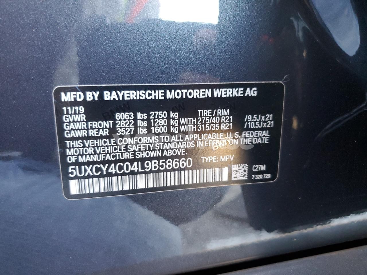 Photo 12 of 2020 BMW X6 SDRIVE 40I (VIN 5UXCY4C04L9B58660)